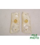 Grip Panels - Gold Medallions - Faux Mother Of Pearl - Original